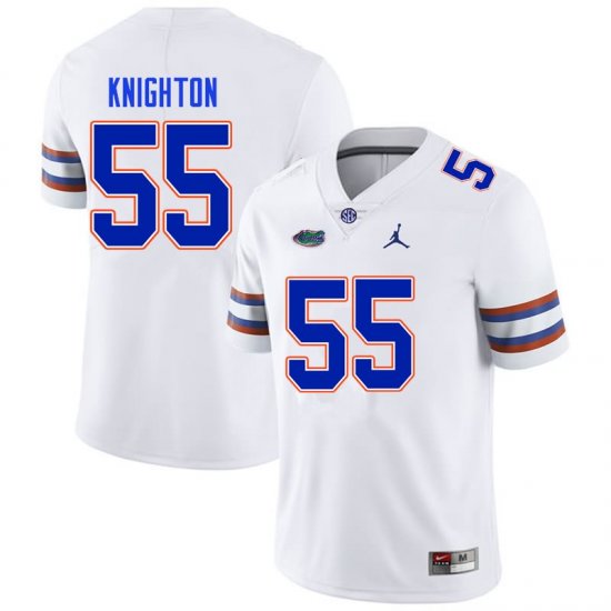 Men's Florida Gators #55 Hayden Knighton NCAA Nike White Authentic Stitched College Football Jersey IRG5062QG